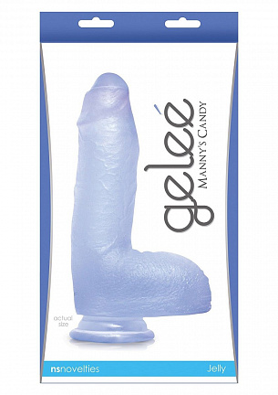 Голубой фаллоимитатор на присоске Gelee Mannys Candy - 21 см. NS Novelties NSN-0411-15 - цена 