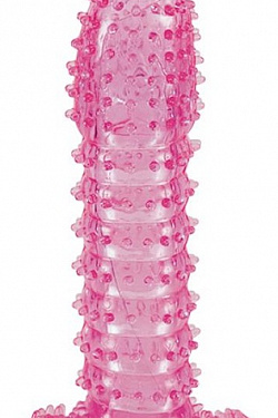 Гелевая розовая насадка с шипами - 12 см. ToyFa 818014-3 с доставкой 