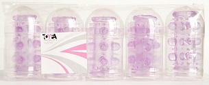 Набор из 5 фиолетовых насадок ToyFa 818020-4 - цена 