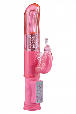 Розовый вибратор Happy Hugging Butterfly - 22,5 см. Toy Joy 3006010035 с доставкой 