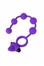 Фиолетовое эрекционное виброкольцо Posedon с анальной цепочкой Dibe GOX-54-4 - цена 