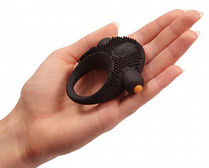 Чёрное эрекционное кольцо с вибрацией Vibrating Cock Ring  91260 - цена 