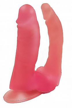 Двойной розовый фаллоимитатор на присоске - 15 см. LOVETOY (А-Полимер) 211900 с доставкой 