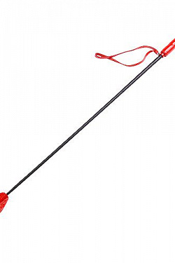 Красный стек с кожаной ручкой - 70 см. Sitabella 3030-2 с доставкой 