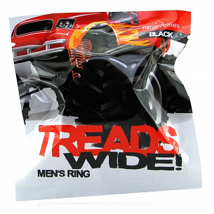 Чёрная эрекционная шина Treads Mens Ring Wide NS Novelties NSN-0905-13 - цена 