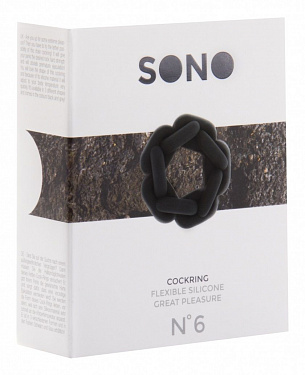 Чёрное эрекционное кольцо SONO №6  Shots Media BV SON006BLK - цена 