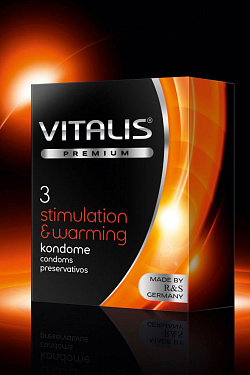 Презервативы VITALIS PREMIUM stimulation   warming с согревающим эффектом - 3 шт. R S GmbH VITALIS PREMIUM №3 stimulation   warming с доставкой 