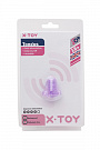 Фиолетовое стимулирующее кольцо с вибрацией на язык Tongus X-TOY XT10351-12 - цена 