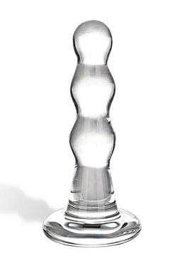 Блестящая прозрачная анальная елочка из стекла, 9 см Glas GLAS-15 с доставкой 