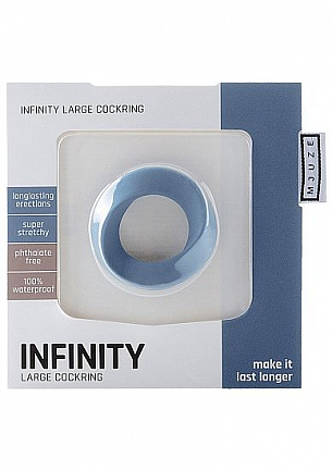 Синее эрекционное кольцо Infinity Large Cockring Shots Media BV MJU013BLU - цена 