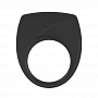Чёрное эрекционное кольцо B6 с вибрацией OVO B6 BLACK - цена 
