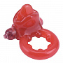 Красное эрекционное кольцо TONGUE CLITORAL PROBE AND NUBBY COCKRING Seven Creations 21-51CRD-BCD - цена 