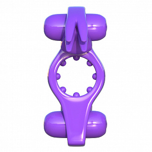 Фиолетовое эрекционное кольцо с вибрацией Wonderful Wabbit Pipedream PD5825-12 - цена 