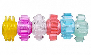 Набор из 6 разноцветных эрекционных колец Enhance 6 Piece Cock Ring Set XR Brands AD470 - цена 
