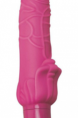Розовый рельефный силиконовый вибромассажер - 18 см. Erotic Fantasy HT-V6 с доставкой 
