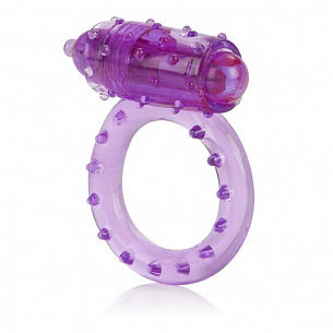Фиолетовое эрекционное кольцо с вибрацией One Touch Nubby California Exotic Novelties SE-1443-14-2 - цена 