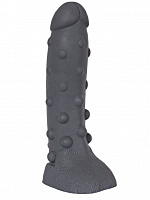 Тёмно-серый фаллоимитатор  Троллик  с крупными шишечками - 27 см. Erasexa zoo36 с доставкой 
