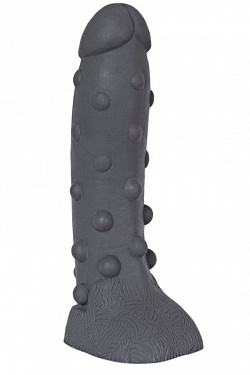 Тёмно-серый фаллоимитатор  Троллик  с крупными шишечками - 27 см. Erasexa zoo36 с доставкой 