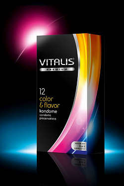 Цветные ароматизированные презервативы VITALIS PREMIUM color   flavor - 12 шт. R S GmbH VITALIS PREMIUM №12 color   flavor с доставкой 