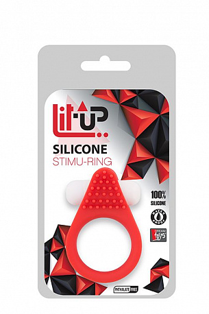 Красное эрекционное кольцо LIT-UP SILICONE STIMU RING 1 RED Dream Toys 21155 - цена 