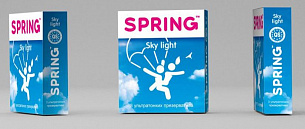 Ультратонкие презервативы SPRING SKY LIGHT - 3 шт. SPRING SPRING SKY LIGHT №3 - цена 192 р.