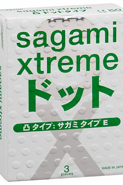 Презервативы Sagami Xtreme Type-E с точками - 3 шт. Sagami Sagami Xtreme Type-E №3 с доставкой 