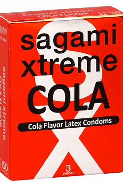 Ароматизированные презервативы Sagami Xtreme Cola  - 3 шт. Sagami Sagami Xtreme Cola №3 с доставкой 