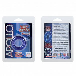 Синее эрекционное кольцо Apollo Premium Support Enhancers - Standard California Exotic Novelties SE-1386-20-2 - цена 
