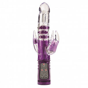 Фиолетовый тройной хай-тек вибратор GLITTER GLAM - 25 см. California Exotic Novelties SE-0675-25-3 - цена 