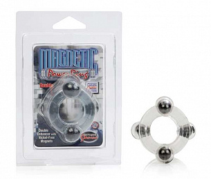 Двойное эрекционное кольцо с магнитами Magnetic Power Ring California Exotic Novelties SE-1481-00-2 - цена 