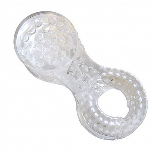 Прозрачное эрекционное кольцо с клиторальным язычком  Super Stretch  Toy Joy 3006009579 - цена 