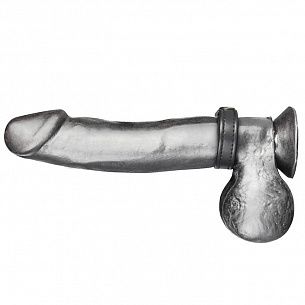 Кольцо на пенис из искусственной кожи на клепках SNAP COCK RING BlueLine BLM1713 - цена 