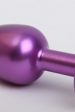 Фиолетовая анальная пробка с голубым стразом - 7,6 см. 4sexdreaM 47413-1 с доставкой 