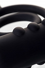 Чёрное эрекционное кольцо с вибростимулятором и анальным хвостом Erotist 541306 - цена 