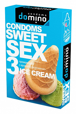Презервативы для орального секса DOMINO Sweet Sex с ароматом мороженого - 3 шт. Domino DOMINO Sweet Sex Ice Cream №3 с доставкой 