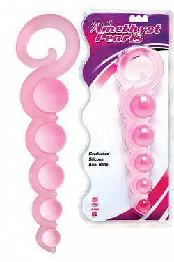 Розовая анальная цепочка из 5 шариков различного диаметра - 25,5 см. Dream Toys 20477 с доставкой 