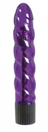 Фиолетовый вибратор со спиралевидным рельефом и 5 режимами вибрации - 20 см. Toy Joy 3006009243 - цена 