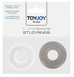 Комплект эрекционных колец STUD RINGS WHITE/BLACK  Toy Joy 3006009632 - цена 