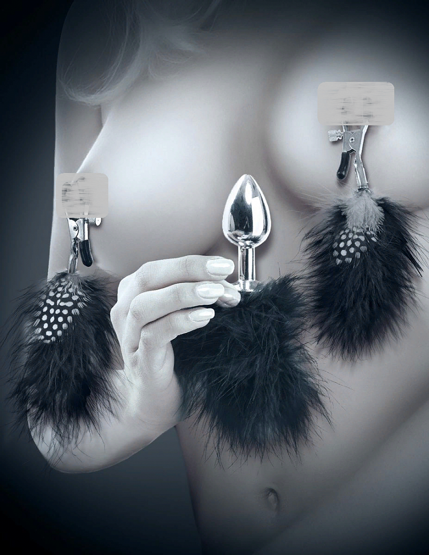  Feather Nipple Clamps   Butt Plug:         Pipedream PD4467-23 -  