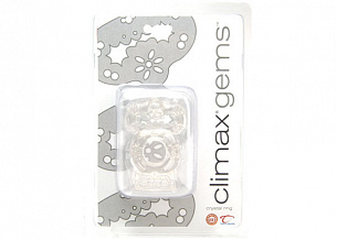 Прозрачное эрекционное кольцо с вибрацией Climax Gems Crystal Ring Topco Sales 1006576 - цена 
