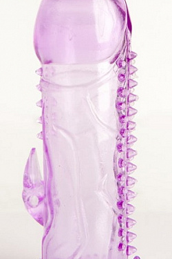 Фиолетовая гелевая насадка с шипами - 13 см. ToyFa 818019-4 с доставкой 