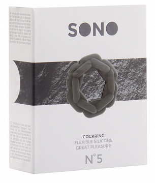 Серое эрекционное кольцо SONO №5  Shots Media BV SON005GRY - цена 