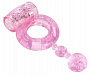 Розовое эрекционное кольцо с вибратором и хвостом ToyFa 818039-3 - цена 