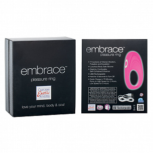 Розовое виброкольцо Embrace pleasure rings California Exotic Novelties SE-4616-05-3 - цена 