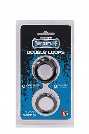 Набор из 2 эрекционных колец MENZSTUFF DOUBLE LOOPS 2 SILICONE RING: одинарного и двойного Dream Toys 21181 - цена 