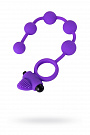 Фиолетовое эрекционное виброкольцо Posedon с анальной цепочкой Dibe GOX-54-4 - цена 