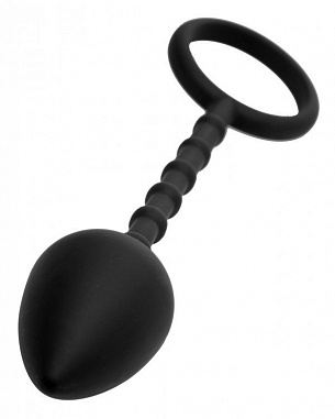 Эрекционное кольцо с каплевидной анальной пробкой Imbed Silicone Anal Plug and Cock Ring XR Brands AE690 - цена 