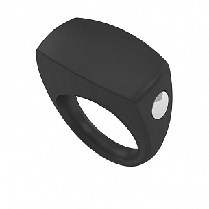 Чёрное эрекционное кольцо B6 с вибрацией OVO B6 BLACK - цена 