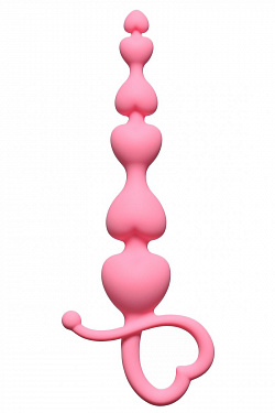 Розовая анальная цепочка Begginers Beads - 18 см. Lola toys 4102-01Lola с доставкой 