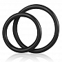 Набор из двух черных силиконовых колец разного диаметра SILICONE COCK RING SET BlueLine BLM4005-BLK - цена 
